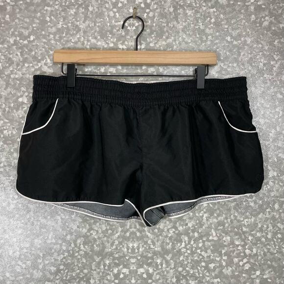 OP Junior's Black Elastic Waist Pull On Surfer Shorts - Size XL (15-17) - Beach - Picture 1 of 6